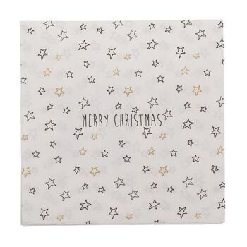 Serviettes en papier, Joyeux Noël, avec des étoiles, 2