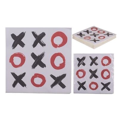 Serviettes en papier, XXO OXO XOX, environ 33 x 33 cm,