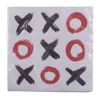 Serviettes en papier, XXO OXO XOX, environ 33 x 33 cm, 2