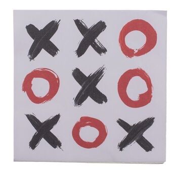 Serviettes en papier, XXO OXO XOX, environ 33 x 33 cm, 3
