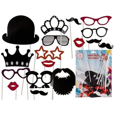 Party photo disguise on stick (mustache,
