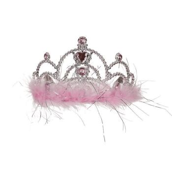 Couronne de fête avec pierres décoratives roses et peluche 5