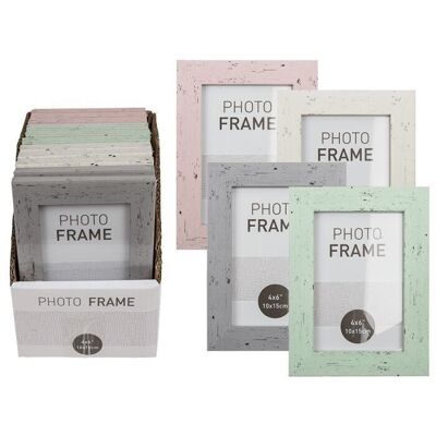 Cadre photo couleur pastel aspect bois,