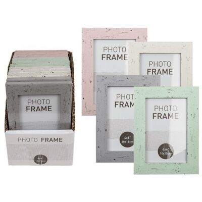 Pastel colored picture frame in wood look,
