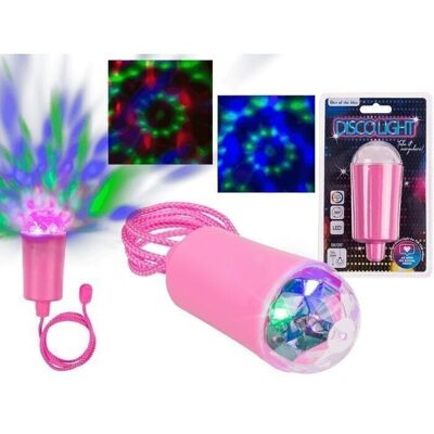 Lámpara colgante disco rosa con LED que cambia de color,