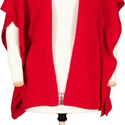 Cardigan poncho in soffice maglia a 4 capi 100% cashmere