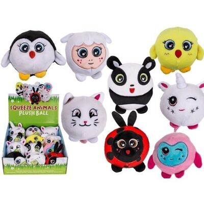 bola de peluche, animales para apretar, unos 10 cm,