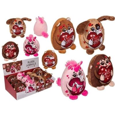 plush ball, animals with a heart, approx. 13 cm,