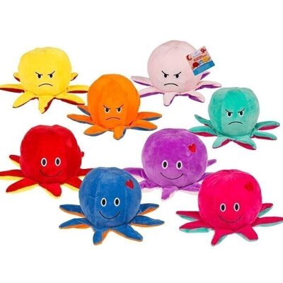 Plush reversible animal, octopus, approx. 25 cm,