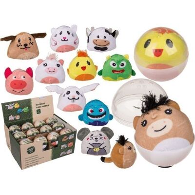 Animales de peluche reversibles en cápsula,