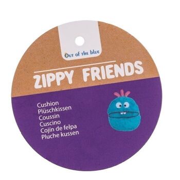 Coussin en peluche, Zippy Friends, bleu, 2