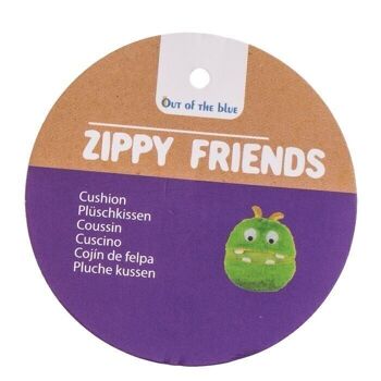 Coussin en peluche, Zippy Friends, vert, 2