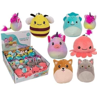 Squeeze animals with key ring, approx. 9 cm,