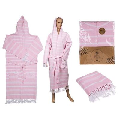 Albornoz Hammam Fouta Rosa/Blanco,2