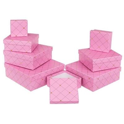 Pink-colored, frosted gift box,
