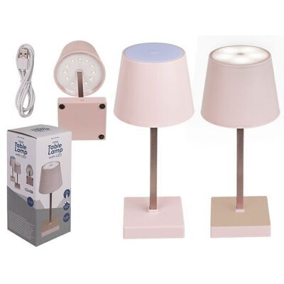 Rosafarbene Tisch-Lampe mit LED,