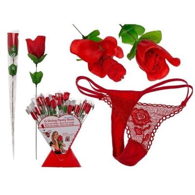 Rose avec string rouge, environ 43 cm,