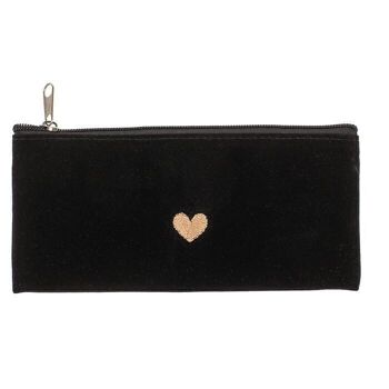 Trousse en velours avec broderie coeur, 3