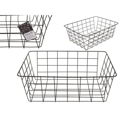 black metal storage basket,