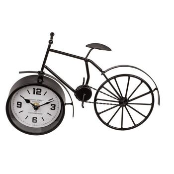 Vélo en métal noir avec horloge, 2