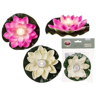 Floating water lily with warm white LED
