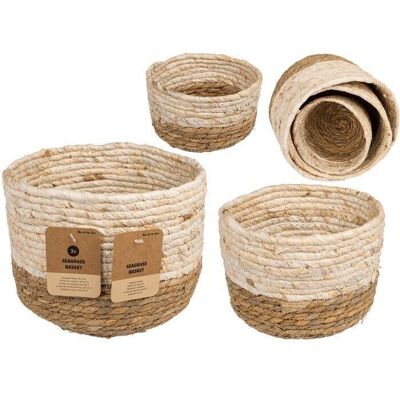 Panier en jonc de mer, lot de 3,