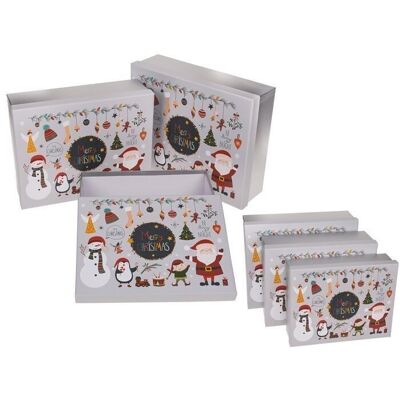 Silver colored gift box, Merry Christmas,