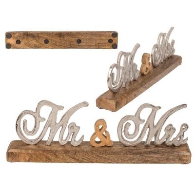 Silver-tone metal lettering, Mr & Mrs,