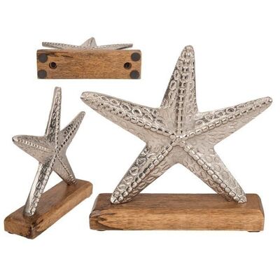 Silver colored metal starfish,