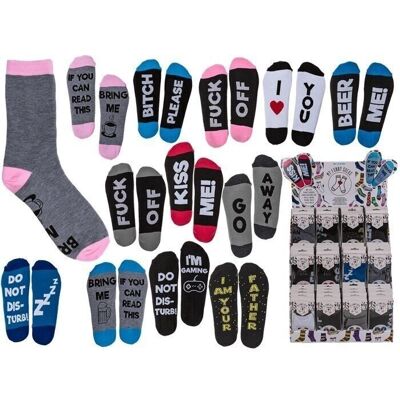 Socks with funny sayings, one size,