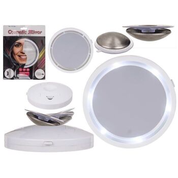 Miroir avec éclairage de bord LED, D : environ 13 cm, 1