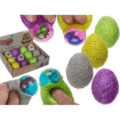 Squeeze egg with dinosaur, approx. 6.5 cm,