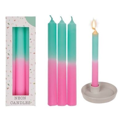 Gradient candlestick, pink/mint