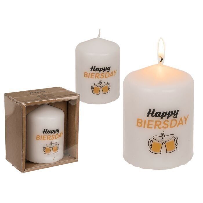 Stumpenkerze, Happy Biersday,