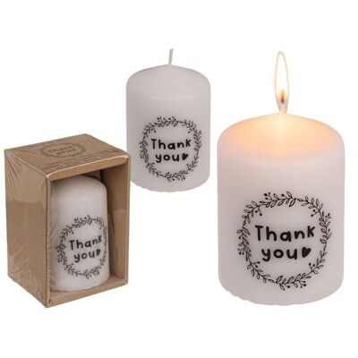 Pillar candle, Thank you,