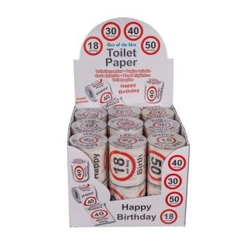 Papier toilette Happy Birthday - 18, 30, 40 & 50 2
