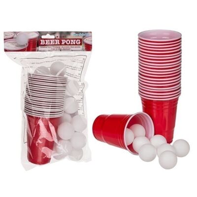 Drinking game, beer pong, with 15 balls &