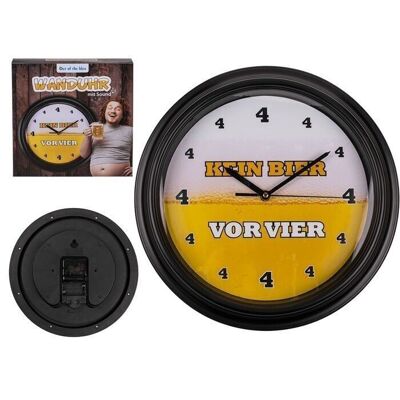 Reloj de pared con sonido, sin cerveza antes de las 4, dia: 32 cm aprox.,