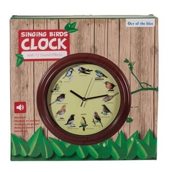 Horloge murale avec chants d'oiseaux, D : environ 33 cm, 2