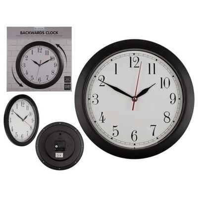 Wall clock, backwards, D: approx. 29 cm,