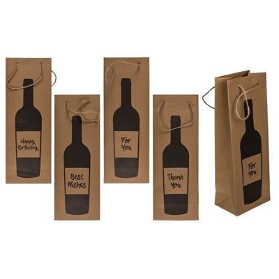 wine bottle kraft paper gift bag,