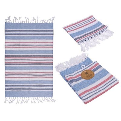 White/Blue/Red Fouta Hammam Towel
