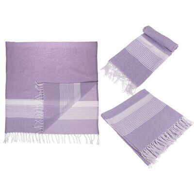 White/lavender fouta hammam towel