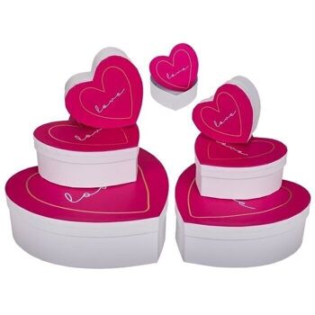 Coffret Cadeau Coeur Blanc/Rose, Love, 4