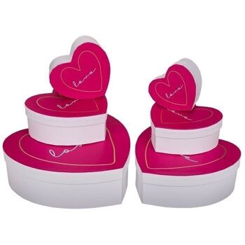 Coffret Cadeau Coeur Blanc/Rose, Love, 5