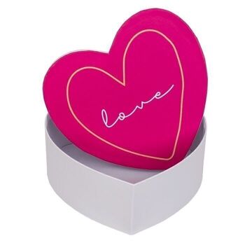 Coffret Cadeau Coeur Blanc/Rose, Love, 6