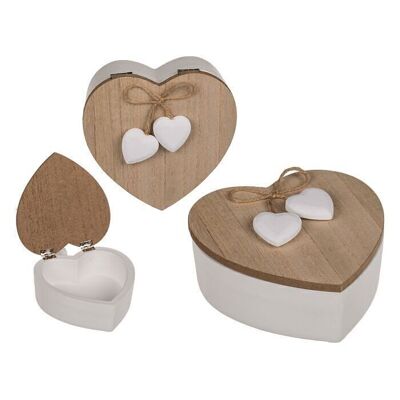 White heart-wood jar with lid &