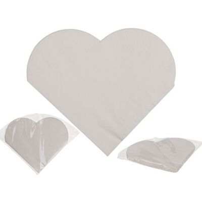 White heart shaped paper napkins