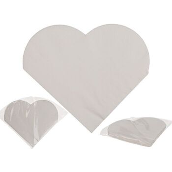 Serviettes en papier blanches en forme de coeur 1