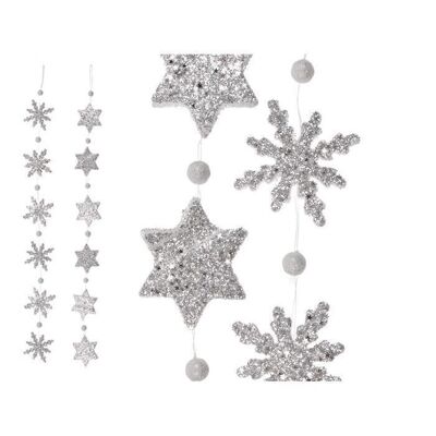Weiße Stern- & Schneeflockenhänger mit Glitter